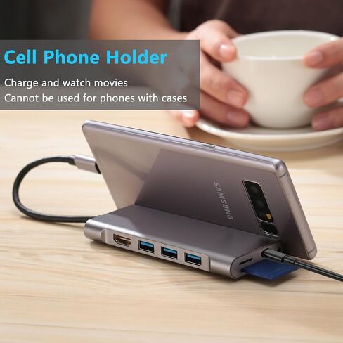 USB C HUB, Docking Station 7 in 1 Multi-Port Adapter with Charging Dock Stand Holder, 4K HDMI,3 USB Ports, SD/TF Card Port, PD, USB C Adapter Type C Dongle Compatible with MacBook Pro Air iPad Laptops in Saudi Arabia