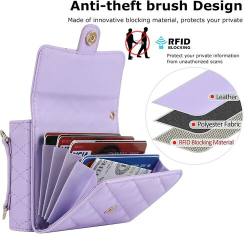 حافظة محفظة لهاتف Motorola Razr 2023 [لا تناسب Razr Plus 2023]، [حجب RFID] [حزام حول الجسم] حافظة محفظة Moto Razr 2023 مع حامل بطاقة حافظة جلدية للنساء والفتيات لهاتف Moto Razr 2023 أرجواني in Saudi Arabia