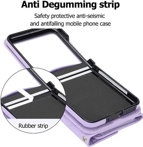 حافظة محفظة لهاتف Motorola Razr 2023 [لا تناسب Razr Plus 2023]، [حجب RFID] [حزام حول الجسم] حافظة محفظة Moto Razr 2023 مع حامل بطاقة حافظة جلدية للنساء والفتيات لهاتف Moto Razr 2023 أرجواني in Saudi Arabia