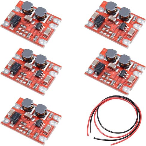 5 pcs 5V Buck Boost Power Module S09 Automatic Boost Buck Converter Module Input 3V-15V Output 3.3V/5V with red and Black Cable for Electronic DIY PCB in Saudi Arabia