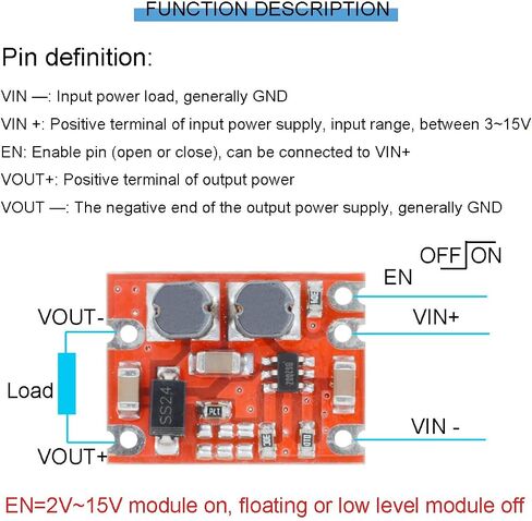 5 pcs 5V Buck Boost Power Module S09 Automatic Boost Buck Converter Module Input 3V-15V Output 3.3V/5V with red and Black Cable for Electronic DIY PCB in Saudi Arabia