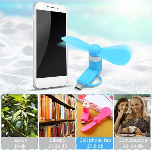16 حزمة من مروحة الهاتف الخلوي الصغيرة 2 في 1 مروحة USB C مروحة تبريد صغيرة USB متوافقة مع النوع C، والهواتف الذكية التي تعمل بنظام Android، والكمبيوتر اللوحي المحمول وملحقات الصيف القوية، 4 ألوان in Kuwait