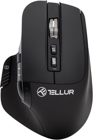 TELLUR Shade Bluetooth Mouse Silent Click, Rechargeable, 3200DPI, 8 Buttons, 4 Devices Simultaneously, Wireless Mouse with Silent Click, Win, Mac, Android, iOS, USB C, Nano Receiver in Kuwait