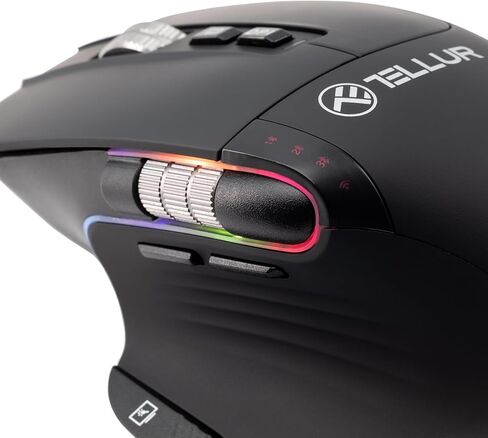 TELLUR Shade Bluetooth Mouse Silent Click, Rechargeable, 3200DPI, 8 Buttons, 4 Devices Simultaneously, Wireless Mouse with Silent Click, Win, Mac, Android, iOS, USB C, Nano Receiver in Kuwait