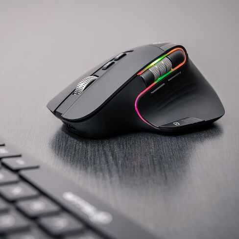 TELLUR Shade Bluetooth Mouse Silent Click, Rechargeable, 3200DPI, 8 Buttons, 4 Devices Simultaneously, Wireless Mouse with Silent Click, Win, Mac, Android, iOS, USB C, Nano Receiver in Kuwait