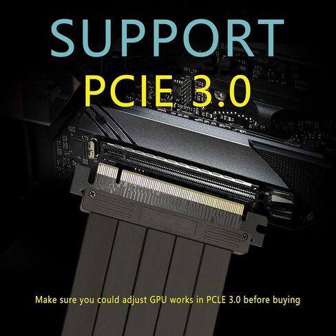 كابل رفع موسع PCIE 3.0 x16، كابل تمديد لبطاقة الرسومات بمنفذ PCI-E مرن عالي السرعة بزاوية يمنى PCI-E - 150 مم in Kuwait