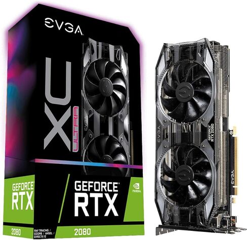EVGA GeForce RTX 2080 XC ULTRA GAMING، 8 جيجابايت GDDR6، مراوح HDB مزدوجة وبطاقة رسومات RGB LED 08G-P4-2183-KR in Kuwait