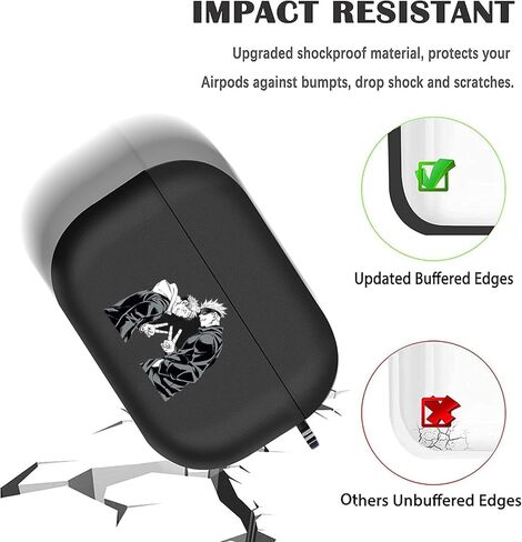 غطاء حماية بتصميم نمط الرسوم المتحركة لجهاز AirPods Pro الجيل الثاني مع سلسلة مفاتيح، جراب Anime لطيف متوافق مع Airpods pro 2، غطاء سماعة رأس من السيليكون الناعم الواقي بالكامل ومقاوم للصدمات in Kuwait