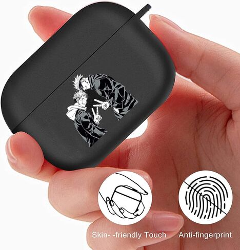 غطاء حماية بتصميم نمط الرسوم المتحركة لجهاز AirPods Pro الجيل الثاني مع سلسلة مفاتيح، جراب Anime لطيف متوافق مع Airpods pro 2، غطاء سماعة رأس من السيليكون الناعم الواقي بالكامل ومقاوم للصدمات in Kuwait