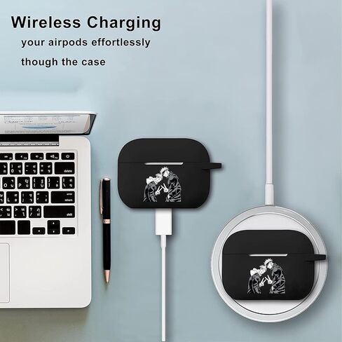 غطاء حماية بتصميم نمط الرسوم المتحركة لجهاز AirPods Pro الجيل الثاني مع سلسلة مفاتيح، جراب Anime لطيف متوافق مع Airpods pro 2، غطاء سماعة رأس من السيليكون الناعم الواقي بالكامل ومقاوم للصدمات in Kuwait