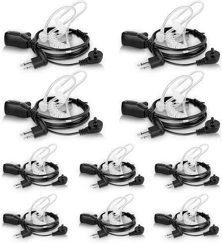 حافظة مكونة من 10 سماعات أذن أنبوبية صوتية سرية مع ميكروفون PTT لموتورولا cp200 cp200d bc130 drl1020 drl1060 cls1110 cls1410 rdm2070d cp100d cp185 جهاز اتصال لاسلكي ثنائي الاتجاه (10 عبوات) in Kuwait