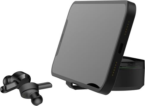 TrueBuds Wireless Earbuds - Bluetooth 5.0, Touch Controls, Voice Assistant Compatible, LED Charging Case, Ergonomic Comfort, Built-In Phone Stand, Water Resistant, 12-Hour Battery Life (Black) in Saudi Arabia