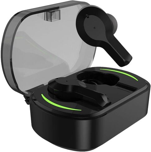 TrueBuds Wireless Earbuds - Bluetooth 5.0, Touch Controls, Voice Assistant Compatible, LED Charging Case, Ergonomic Comfort, Built-In Phone Stand, Water Resistant, 12-Hour Battery Life (Black) in Saudi Arabia