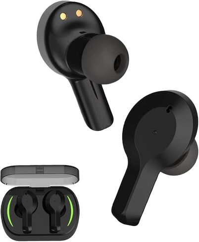 TrueBuds Wireless Earbuds - Bluetooth 5.0, Touch Controls, Voice Assistant Compatible, LED Charging Case, Ergonomic Comfort, Built-In Phone Stand, Water Resistant, 12-Hour Battery Life (Black) in Saudi Arabia