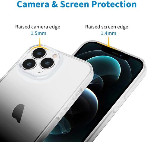 حافظة JJGoo متوافقة مع هاتف iPhone 12 Pro Max، شفافة، ناعمة ومضادة للصدمات، حافظة هاتف رفيعة وممتصة للصدمات in Kuwait