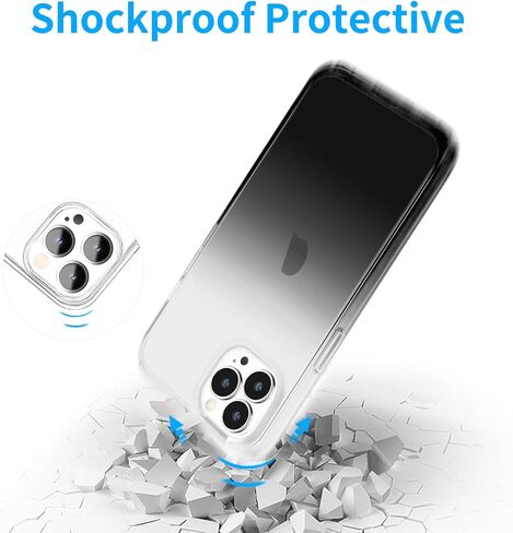 حافظة JJGoo متوافقة مع هاتف iPhone 12 Pro Max، شفافة، ناعمة ومضادة للصدمات، حافظة هاتف رفيعة وممتصة للصدمات in Kuwait