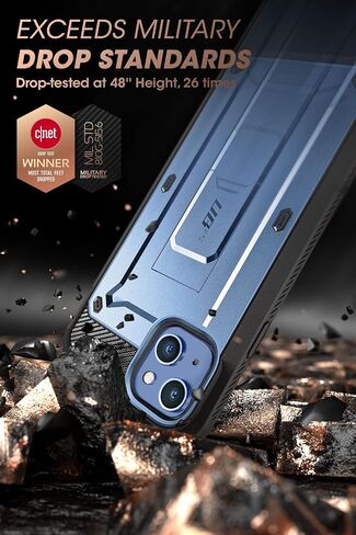 حافظة SUPCASE لهاتف iPhone 14 Plus مع واقي شاشة (Unicorn Beetle Pro)، [حامل مدمج ومشبك حزام] [حماية من الدرجة العسكرية] حافظة هاتف واقية متينة شديدة التحمل لهاتف iPhone 14 Plus، أسود in Saudi Arabia