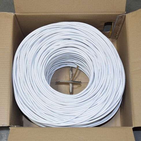 1000Ft Cat6 100% الصلبة النحاس CMP مكتملة 23AWG احباط محمية F/UTP 4-Pairs قسط شبكة LAN كابل فلوك تمرير 550MHz الأبيض in Kuwait