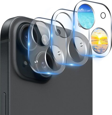 واقي عدسة الكاميرا (3 عبوات) متوافق مع iPhone 14 وiPhone 14 Plus، غطاء حماية لعدسة الكاميرا، شفاف عالي الدقة مضاد للخدش in Kuwait
