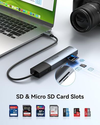 MOKiN USB C Hub Multiport Adapter, 7 in 1 USB C to 4K@60HZ HDMI Mac Dongle Adapter, PD 100W,SD/MicroSD, USB A 3.0 and USB C 3.0, USB C Adapter to USB Hub Slim for MacBook Air/Pro iPad Laptop in Saudi Arabia