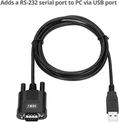 كابل محول تسلسلي USB صناعي بمنفذ واحد إلى RS-232 Db-9 (9 سنون) من SIIG، بدون تثبيت برنامج التشغيل أو البرنامج، التوصيل والتشغيل، [Windows /8/7/Vista/XP، Mac OS X 10.1 أو أحدث] (ID-SC0211-S2) in Saudi Arabia