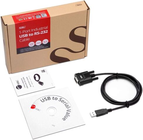 كابل محول تسلسلي USB صناعي بمنفذ واحد إلى RS-232 Db-9 (9 سنون) من SIIG، بدون تثبيت برنامج التشغيل أو البرنامج، التوصيل والتشغيل، [Windows /8/7/Vista/XP، Mac OS X 10.1 أو أحدث] (ID-SC0211-S2) in Saudi Arabia