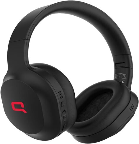 سماعات كومباك النشطة بخاصية إلغاء الضوضاء، لاسلكية، سماعات رأس بلوتوث فوق الأذن، صوت ممتاز، سماعة ألعاب، وقت تشغيل 50 ساعة، شحن سريع، وسادات أذن ناعمة (أسود) in Kuwait