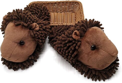 ofoot Womens & Childrens Cute Warm Fuzzy House Slippers Adult Furry Animal Shoes Non Slip Rubber Sole,Monkey Rabbit Koala Fox Owl Cat Lion Bunny Gorilla (Brown Lion,US 11-13 in Saudi Arabia