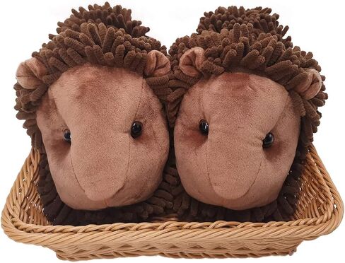 ofoot Womens & Childrens Cute Warm Fuzzy House Slippers Adult Furry Animal Shoes Non Slip Rubber Sole,Monkey Rabbit Koala Fox Owl Cat Lion Bunny Gorilla (Brown Lion,US 11-13 in Saudi Arabia