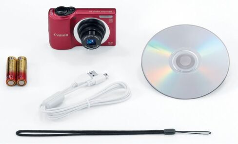 كاميرا Canon PowerShot A810 16.0 ميجابكسل رقمية مع تكبير الصورة الرقمية 5X وعدسة واسعة الزاوية 28 مم مع تسجيل فيديو عالي الدقة 720 بكسل (أحمر) (متجدد) in Saudi Arabia