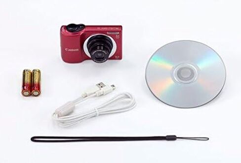 كاميرا Canon PowerShot A810 16.0 ميجابكسل رقمية مع تكبير الصورة الرقمية 5X وعدسة واسعة الزاوية 28 مم مع تسجيل فيديو عالي الدقة 720 بكسل (أحمر) (متجدد) in Saudi Arabia