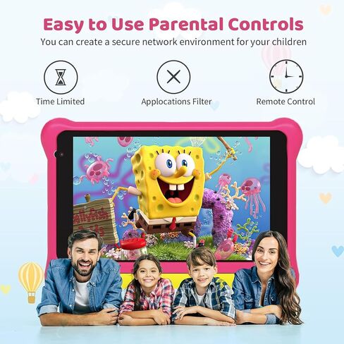 Kids Tablet 7 inch, Android 12 Tablet for Kids,IPS HD Display,Dual Camera,Kidoz Preinstalled,Parental Control Tablets (Pink) in Saudi Arabia