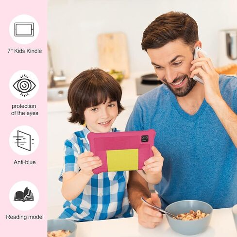 Kids Tablet 7 inch, Android 12 Tablet for Kids,IPS HD Display,Dual Camera,Kidoz Preinstalled,Parental Control Tablets (Pink) in Saudi Arabia