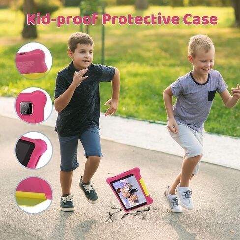 Kids Tablet 7 inch, Android 12 Tablet for Kids,IPS HD Display,Dual Camera,Kidoz Preinstalled,Parental Control Tablets (Pink) in Saudi Arabia