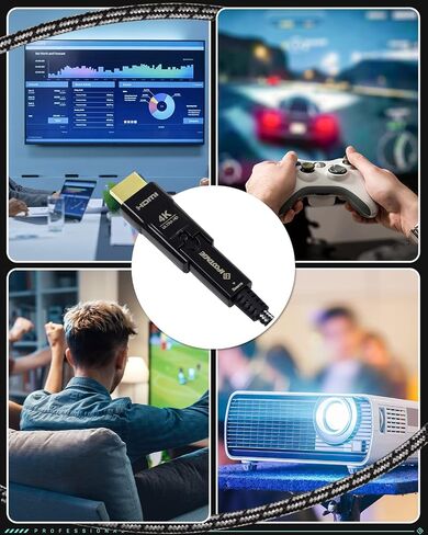 كابل IFOOTAGE 4K HDMI إلى Displayport، كابل HDMI من الألياف الضوئية مع محول HDMI، 4K@60 هرتز/18 جيجابت في الثانية/Ultra HD/ARC/Dynamic HR، كابل HDMI طويل، متوافق مع الكاميرا/كاميرا الفيديو/جهاز العرض/PS4/PS5-32FT/10M in Saudi Arabia
