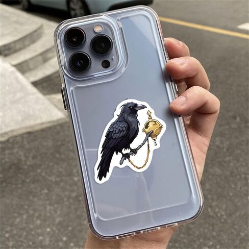 50 قطعة من ملصقات الغراب، ملصقات للكمبيوتر المحمول لزجاجة مياه على شكل طائر الغراب، هدايا لحفلات الهالوين، ديكور حفلات الهالوين، الحرف اليدوية للفصول الدراسية، ملصقات هدايا الهالوين للطيور السوداء للأطفال والمراهقين والبالغين in Kuwait