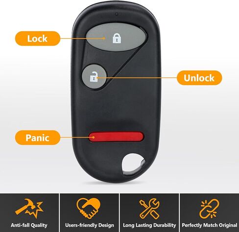 قطعتان من غطاء مفتاح التحكم عن بعد للدخول بدون مفتاح مناسب لعنصر Honda 2004-2011 لـ Civic Si 2002- 2011 لـ CR-V 2002 -2004 NHVWB1U523 / NHVWB1U521 3 أزرار، أغطية مفاتيح فارغة in Saudi Arabia