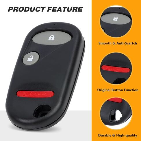 قطعتان من غطاء مفتاح التحكم عن بعد للدخول بدون مفتاح مناسب لعنصر Honda 2004-2011 لـ Civic Si 2002- 2011 لـ CR-V 2002 -2004 NHVWB1U523 / NHVWB1U521 3 أزرار، أغطية مفاتيح فارغة in Saudi Arabia