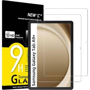 NEW'C 2 Pieces Screen Protector for Samsung Galaxy Tab A9+/A9 Plus 11 Inches, Anti-Scratch, Ultra-Resistant Tempered Glass