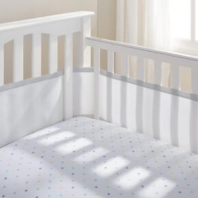 Flickers Breathable Mesh Crib Liner, Classic 3mm Mesh, White (Size 4FS for Full-Size Cribs, Covers 3 or 4 Sides) (White)
