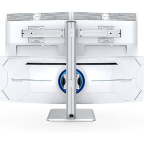 حامل شاشة ثلاثي عالي التحمل - حامل شاشة رأسي عالي التحمل يناسب شاشتين مقاس 17 إلى 27 بوصة وشاشة واحدة مقاس 49 بوصة مع دوران وإمالة وارتفاع قابل للتعديل، وسعة وزن تصل إلى 33 in Kuwait