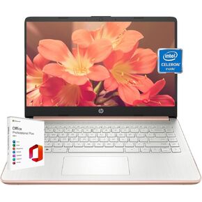 HP 14 Inch Ultral Light Laptops for Business, 2024 Newest College Students Laptop, Intel Celeron N4120, 16GB RAM, 320GB Storage(64GB eMMC+256GB Micro SD), 1-Year Office 365 & Windows 11 S, White