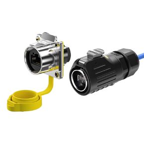 Cat7 RJ45 Waterproof Connector IP68 RJ45 Industrial Connector RJ45 Aviation Plugs Sockets Cat7 10GB Signal Connector for Home, Industrial Connection/LED/Stage/Lighting/Network(Flange Type