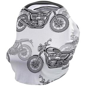 Baby Car Seat Covers for Newborns Cool Motorcycle Carseat Cover for Girl Boy Soft and Breathable Healthy Fabric Stretchy Adjustable Nursing Breastfeeding Covers 26x27.6inch