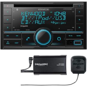 KENWOOD DPX505BT Double DIN in-Dash CD Car Stereo. AM/FM with Bluetooth, Amazon Alexa Voice Control, High-Contrast 3-line Display with Variable-Color Illumination Plus SXV300V1 SiriusXM Tuner
