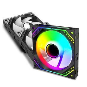 Sirly Modular 120mm RGB Fan,Three-Sided Lighted PC Fans with Hydraulic Bearing,4PIN PWM ARGB Case Fan up to 2000RPM for Computer Cooling White(Pack of 3)