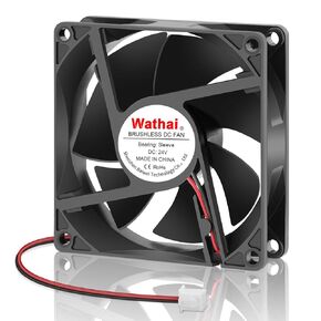 Wathai 80mm DC Brushless Cooling 24V Fan 2Pin 8020 High Preformance 24 Volt 80 x 20mm