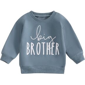 Ayalinggo Newborn Baby Boy Clothes Big Brother Little Brother Matching Long Sleeve Pullover Sweatshirt Romper fall Outfits