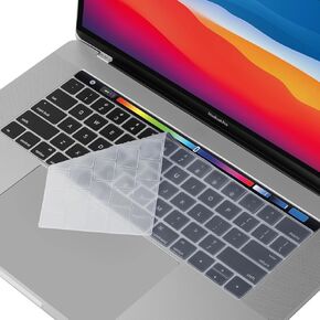DTTO Keyboard Cover for MacBook Pro with Touch Bar 13 inch and 15 inch (2016/2017/2018/2019, Model: A1989, A2159, A1706, A1990, A1707), Ultra Thin Soft Keyboard Protector Cover Skin, Black