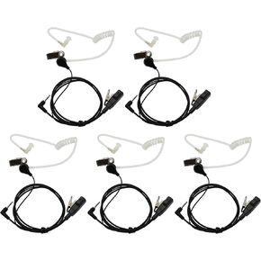 5Pcs Advanced Nipple Covert Acoustic Tube Bodyguard FBI Earpiece Headset Mic is Compatible with Motorola Talkabout MD200TPR MH230R MR350R MS350R MT350R MG160A MH230TPR MS350R MJ270R 1-pin